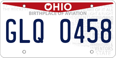 OH license plate GLQ0458