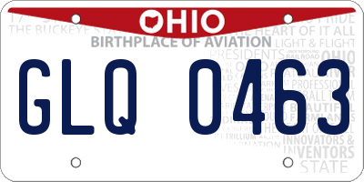OH license plate GLQ0463