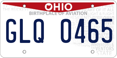 OH license plate GLQ0465
