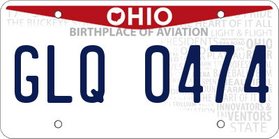 OH license plate GLQ0474