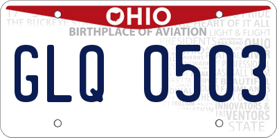 OH license plate GLQ0503
