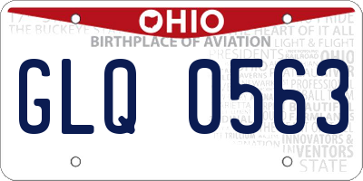 OH license plate GLQ0563