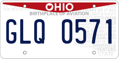OH license plate GLQ0571