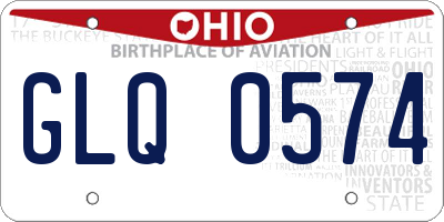 OH license plate GLQ0574