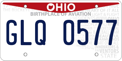 OH license plate GLQ0577