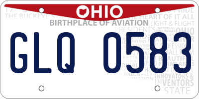 OH license plate GLQ0583