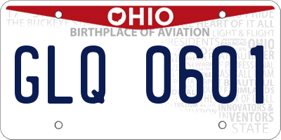 OH license plate GLQ0601