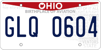 OH license plate GLQ0604