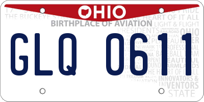 OH license plate GLQ0611
