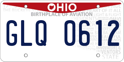 OH license plate GLQ0612