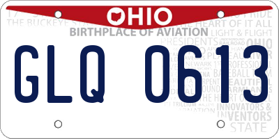 OH license plate GLQ0613