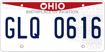 OH license plate GLQ0616