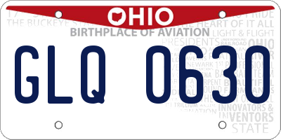 OH license plate GLQ0630