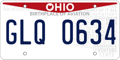 OH license plate GLQ0634