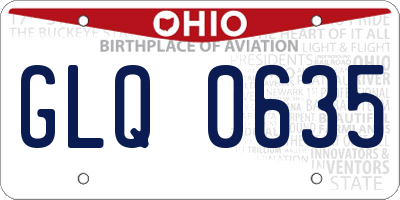 OH license plate GLQ0635