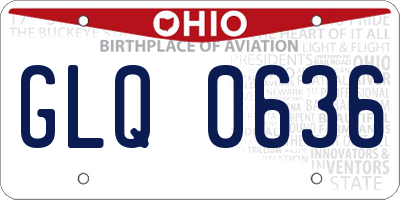 OH license plate GLQ0636