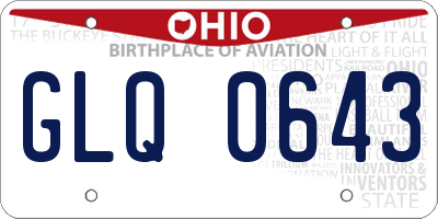 OH license plate GLQ0643