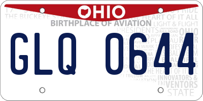 OH license plate GLQ0644