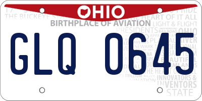 OH license plate GLQ0645