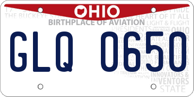 OH license plate GLQ0650