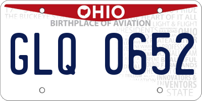 OH license plate GLQ0652