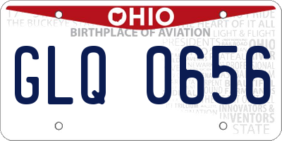 OH license plate GLQ0656
