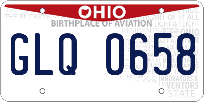 OH license plate GLQ0658