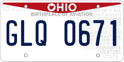 OH license plate GLQ0671