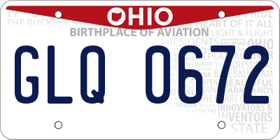 OH license plate GLQ0672