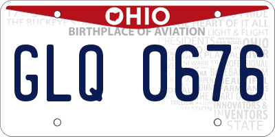 OH license plate GLQ0676