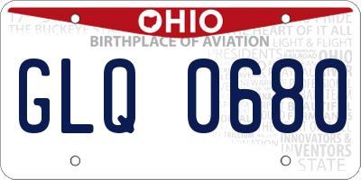OH license plate GLQ0680