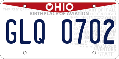 OH license plate GLQ0702
