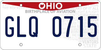 OH license plate GLQ0715