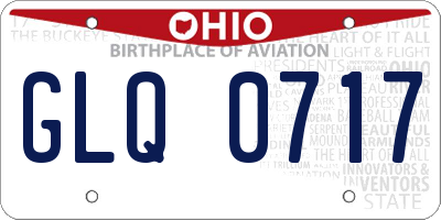 OH license plate GLQ0717
