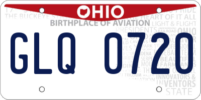 OH license plate GLQ0720