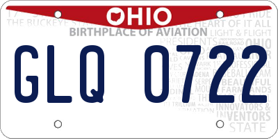 OH license plate GLQ0722
