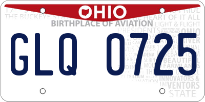 OH license plate GLQ0725