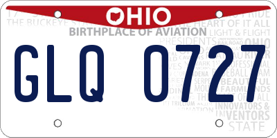 OH license plate GLQ0727