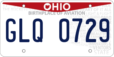 OH license plate GLQ0729