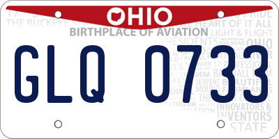 OH license plate GLQ0733
