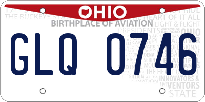 OH license plate GLQ0746