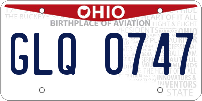 OH license plate GLQ0747