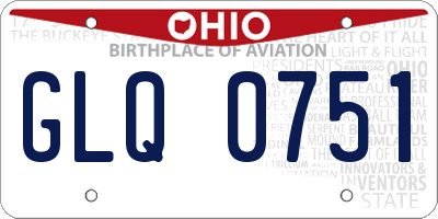 OH license plate GLQ0751