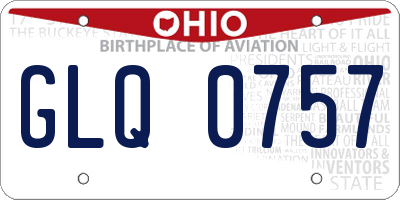 OH license plate GLQ0757