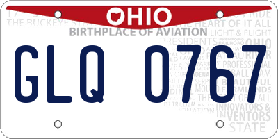 OH license plate GLQ0767