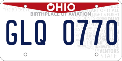 OH license plate GLQ0770