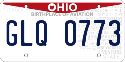 OH license plate GLQ0773