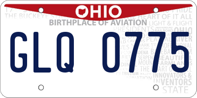 OH license plate GLQ0775