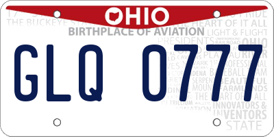 OH license plate GLQ0777