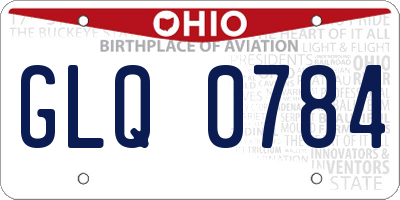 OH license plate GLQ0784